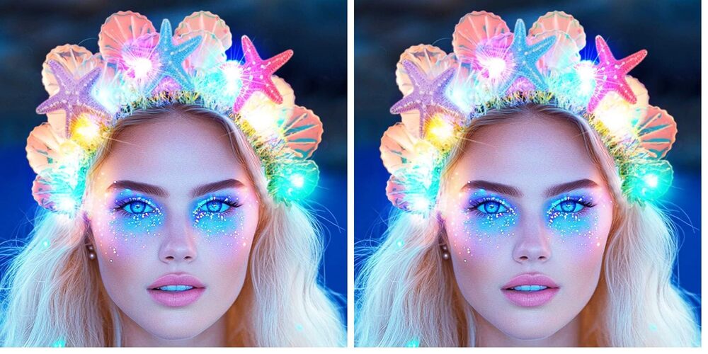 6934 Light Up Mermaid Headband LED Glow Starfish Headbands Seashell